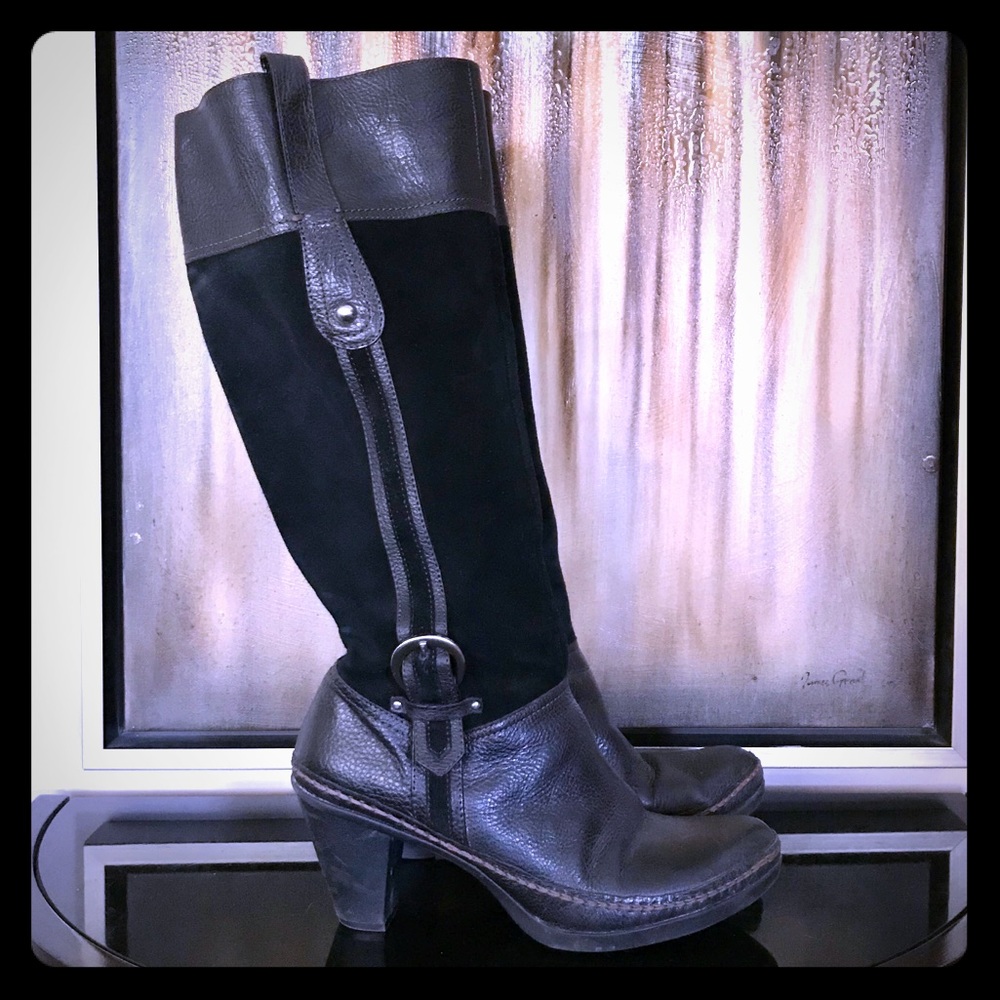 Black Leather Suede riding Boot Naturalizer N5